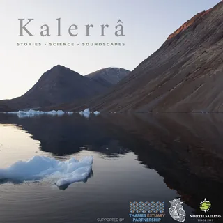 Kalerrâ podcast artwork: mountains reflected in still water in Greenland